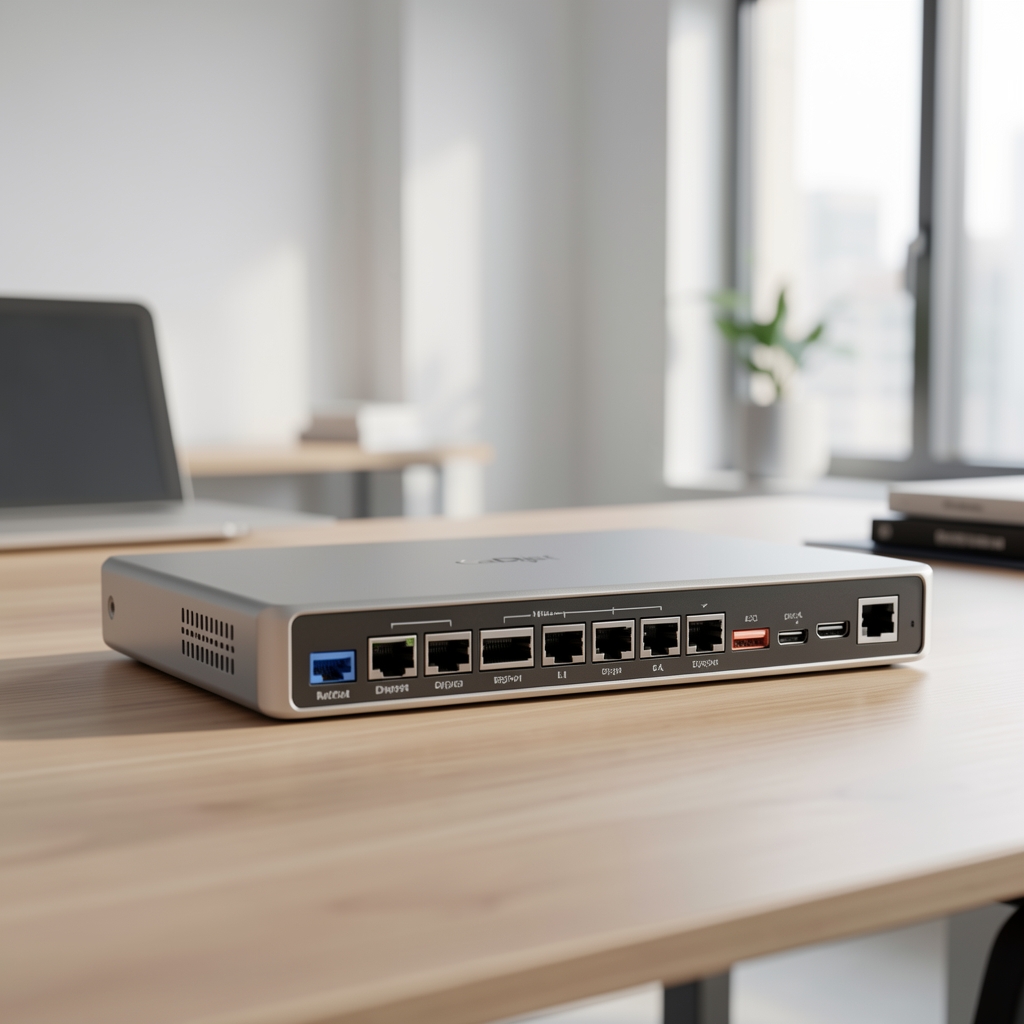 CalDigit TS4 Thunderbolt 4 dock stație conectivitate premium cu 18 porturi inclusiv HDMI 2.1, DisplayPort 2.0, USB-A 3.2, SD card reader, Ethernet 2.5G, pe birou profesionist